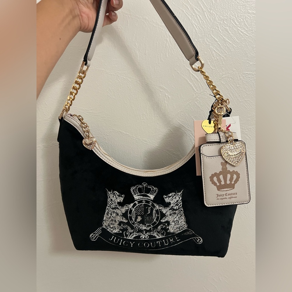 Juicy Couture Classic Scottie Dogs Shoulder Bag Black